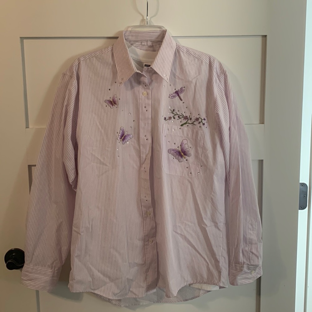 2 Shirt Set Purple Butterflies